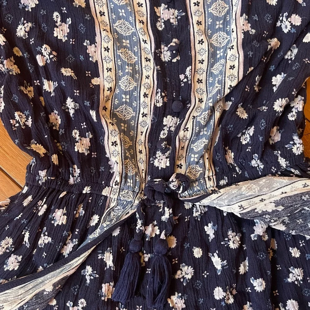 Justice Girls Navy Floral Romper Dress Size 12